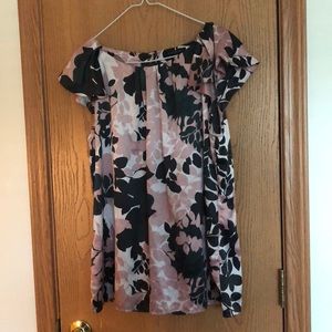 Pale Pink/Navy/White blouse from Banana Republic